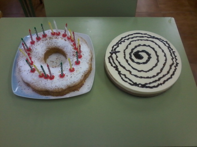 Two homemade cakes from my adult English Class 